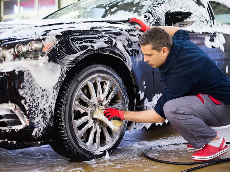 Washing Cars Wheels