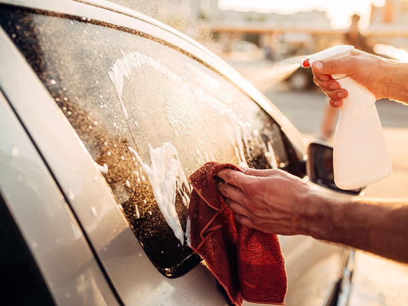 Washing Windows Car